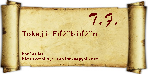 Tokaji Fábián névjegykártya